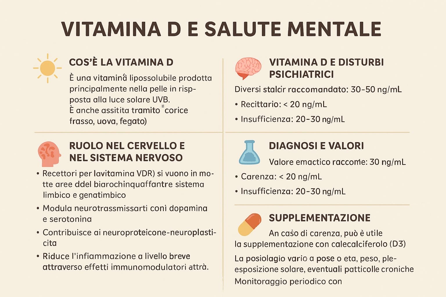 Carenza di Vitamina D e Salute Mentale